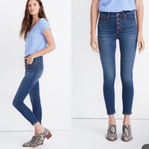 Madewell 9" Mid-Rise Skinny Crop Jeans Button Edition Size 31